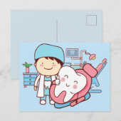 Geanimeerde tandheelkundige achtergrond briefkaart (Voorkant / Achterkant)