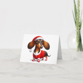 GEANIMEERDE TECKEL KERST KAART (Voorkant)