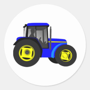 Geanimeerde tractor ronde sticker