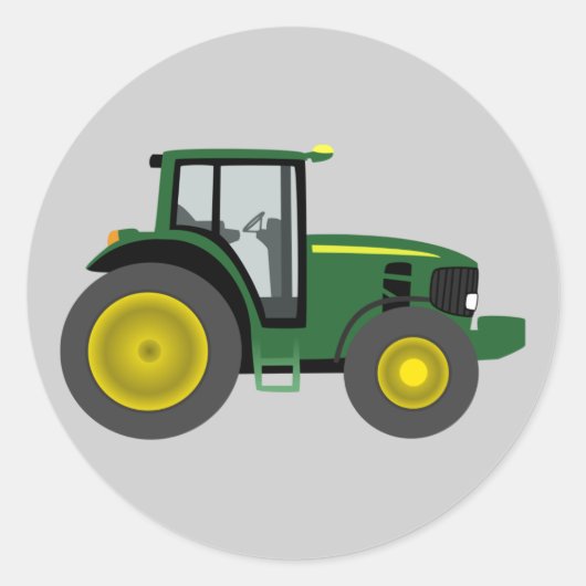 Geanimeerde tractor ronde sticker (Voorkant)