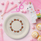 Geanimeerde trein papieren bordje (Feest)