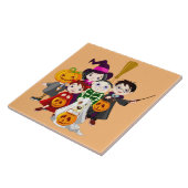 Geanimeerde Trick or treat kinderen Tegeltje (Zijkant)