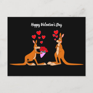 Geanimeerde Valentijnsdag Kangaroos briefkaart
