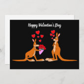 Geanimeerde Valentijnsdag Kangaroos platte kaart (Voorkant / Achterkant)