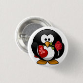 Geanimeerde Valentijnsdag Penguin Ronde Button 3,2 Cm (Voorkant /achterkant)