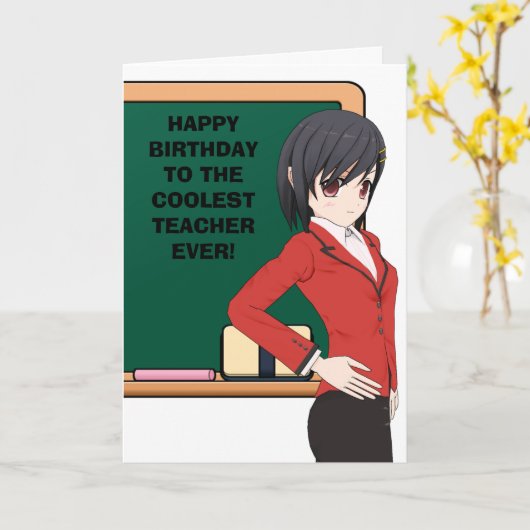 Geanimeerde Verjaardag Kaart van de Leraar (Gele Bloem)