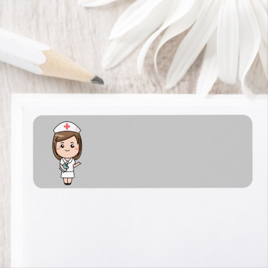 Geanimeerde verpleegster etiket (Insitu)