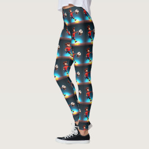 Geanimeerde Voetbalspeler Met Bal, Leggings