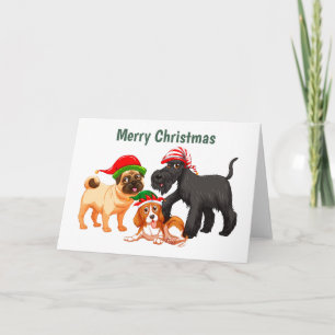 Geanimeerde vrolijke kersthonden kaart