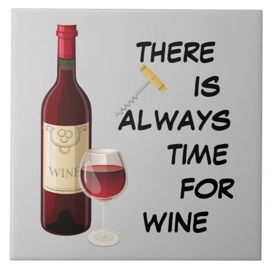 Geanimeerde wijnfles en -glas tegeltje (Voorkant)