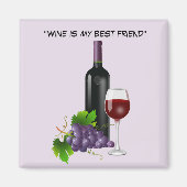 Geanimeerde wijnfles met glas magneet (Voorkant)