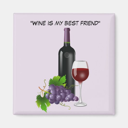 Geanimeerde wijnfles met glas magneet (Voorkant)