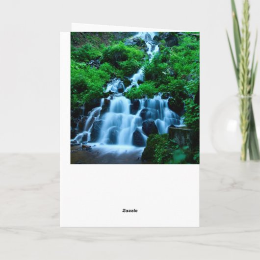 Geankerd Grateful Peace Beauful Waterfall Forest Bedankkaart (Achterkant)