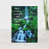 Geankerd Grateful Peace Beauful Waterfall Forest Bedankkaart (Voorkant)