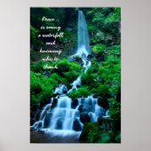 Geankerd Grateful Peace Beauful Waterfall Forest Poster (Voorkant)