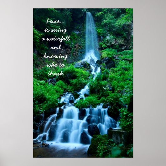 Geankerd Grateful Peace Beauful Waterfall Forest Poster (Voorkant)