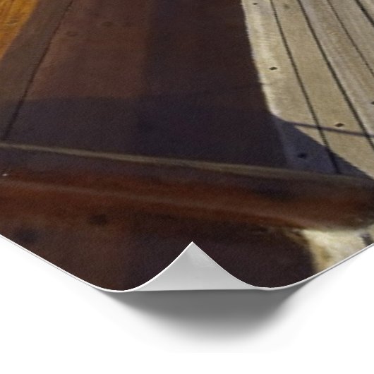 Geankerde boot naderend eiland poster (Hoek)