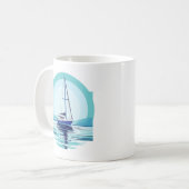 Geankerde zeilboot koffiemok (Voorkant links)