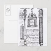 Geannoteerde illustratie van de slinger, diagonaal briefkaart (Voorkant / Achterkant)