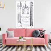 Geannoteerde illustratie van de slinger, diagonaal canvas afdruk (Insitu (Woonkamer))