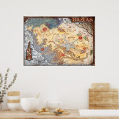 Geannoteerde kaart van Hazlan (Ravenloft) Poster (Keuken)
