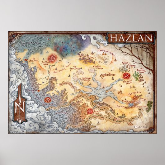 Geannoteerde kaart van Hazlan (Ravenloft) Poster (Voorkant)
