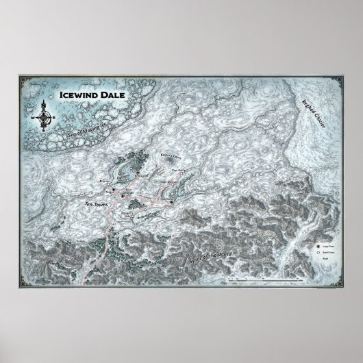 Geannoteerde kaart van Icewind Dale Poster (Voorkant)