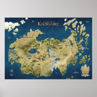 Geannoteerde kaart van Khorvaire (Eberron) Poster