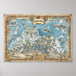 Geannoteerde kaart van Lamordia Poster