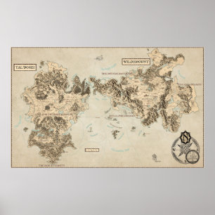 Geannoteerde kaart van Oost-Exandria Poster