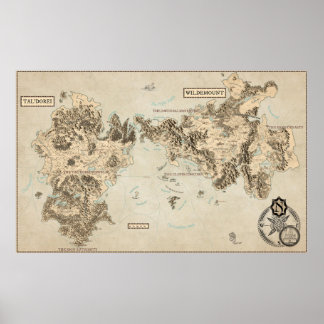 Geannoteerde kaart van Oost-Exandria Poster