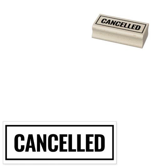 Geannuleerd modern border custom kantoor hout rubberstempel (Gestempeld)