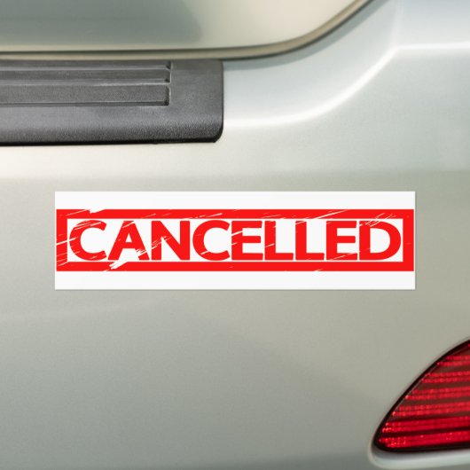 Geannuleerd stempel bumpersticker (Op auto)