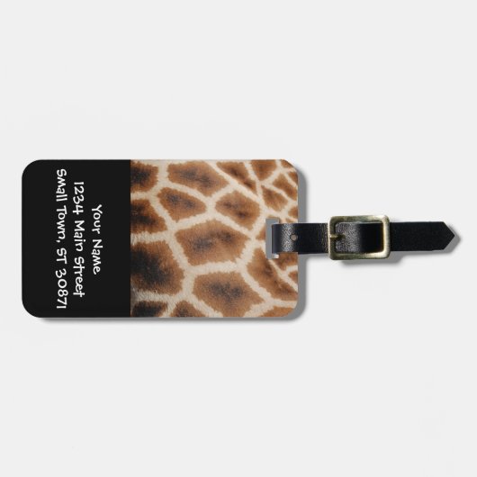 Geannuleerde Giraffe Pattern Wild Animal Print Gif Bagagelabel (Voorkant horizontaal)