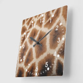 Geannuleerde Giraffe Pattern Wild Animal Print Gif Vierkante Klok (Hoek)