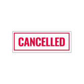 Geannuleerde moderne rode rand aangepaste kantoor zelfinktende stempel (Design)