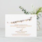 Geannuleerde Trouw Gouden Hart Script Aankondiging (Staand voorkant)