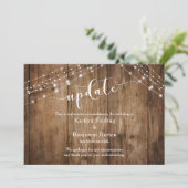 Geannuleerde Trouwdag, Rustieke Hout & Lichten Kaa Kaart (Staand voorkant)