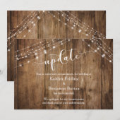 Geannuleerde Trouwdag, Rustieke Hout & Lichten Kaa Kaart (Voorkant / Achterkant)