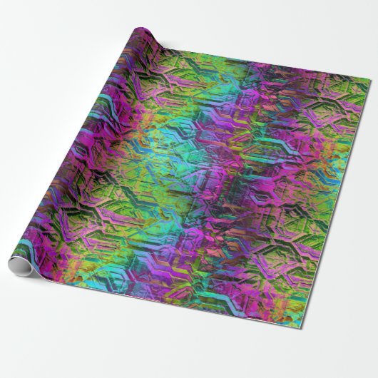 Geanodiseerd Regenboog Titanium Circuit: Cadeaupapier (Uitgerold)