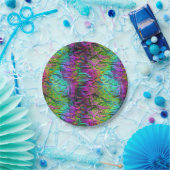 Geanodiseerd Regenboog Titanium Circuit: Papieren Bordje (Feest)