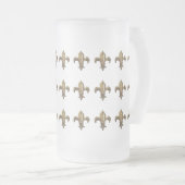 GEANTIQUEERDE GOLD FLEUR DE LIS PRINT MATGLAS BIERPUL (Voorkant rechts)
