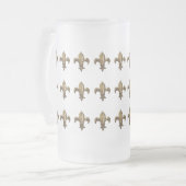 GEANTIQUEERDE GOLD FLEUR DE LIS PRINT MATGLAS BIERPUL (Voorkant links)