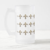 GEANTIQUEERDE GOLD FLEUR DE LIS PRINT MATGLAS BIERPUL (Links)