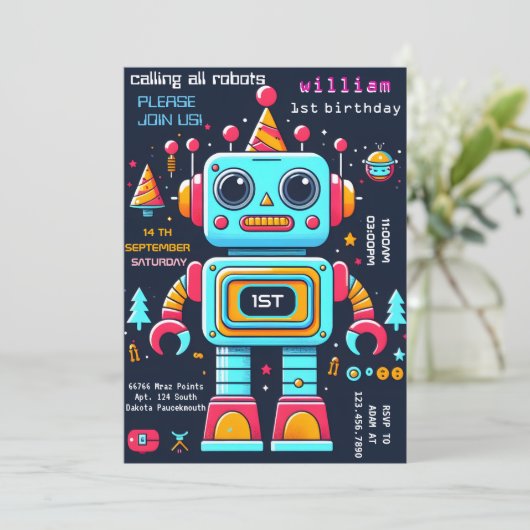 Gear Boy Leuke Speelgoed Grappige Robot Eerste 1e Kaart (Staand voorkant)