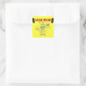 GEAR HEAD VIERKANTE STICKER (Tas)