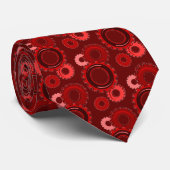 Gear Heads - tinten rood op Bourgondië Stropdas (Opgerold)