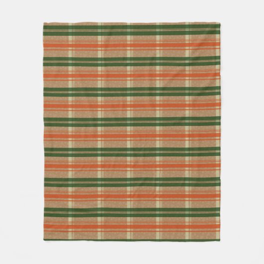 Gear Tartan - Groen/Bruin Fleece Deken (Voorkant)