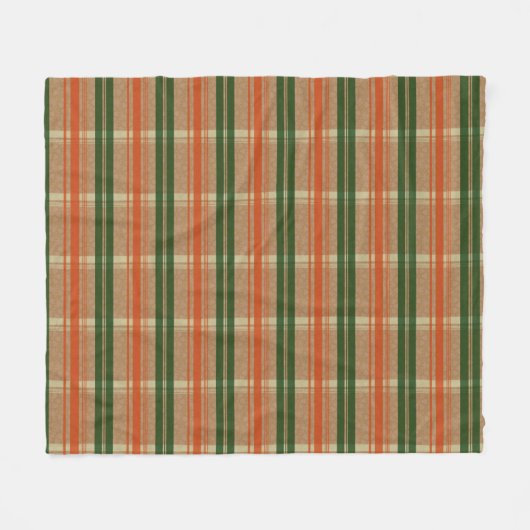 Gear Tartan - Groen/Bruin Fleece Deken (Voorkant (Horizontaal))