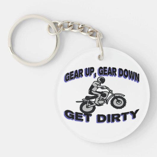 Gear Up Get Dirty Motocross Sleutelhanger (Voorkant)